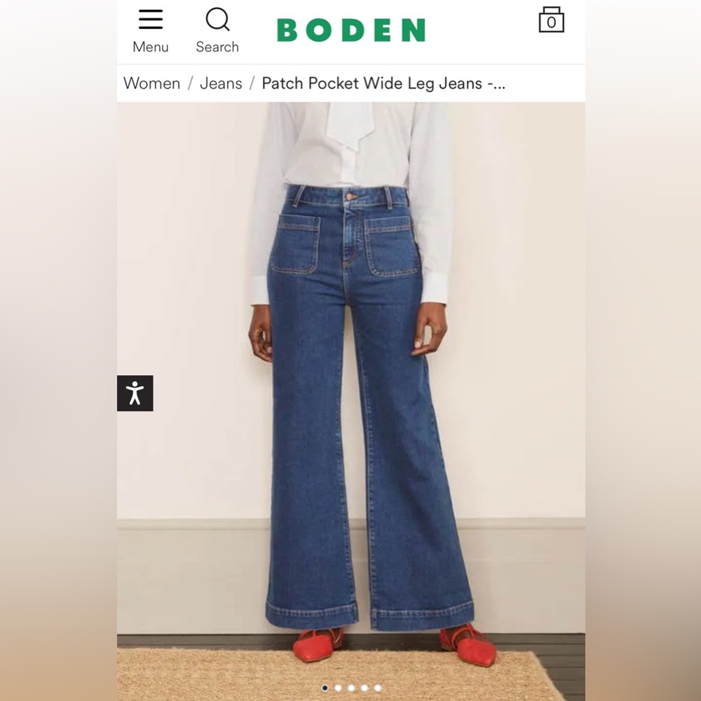 Boden Patch Pocket Wide-leg Jeans